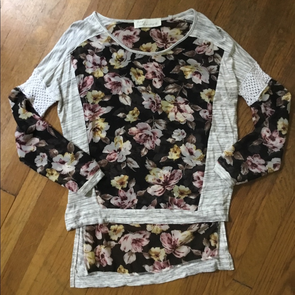 Floral Print Long Sleeve Blouse
